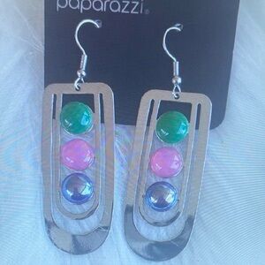 Paparazzi Silver Multicolor Dangle Earrings